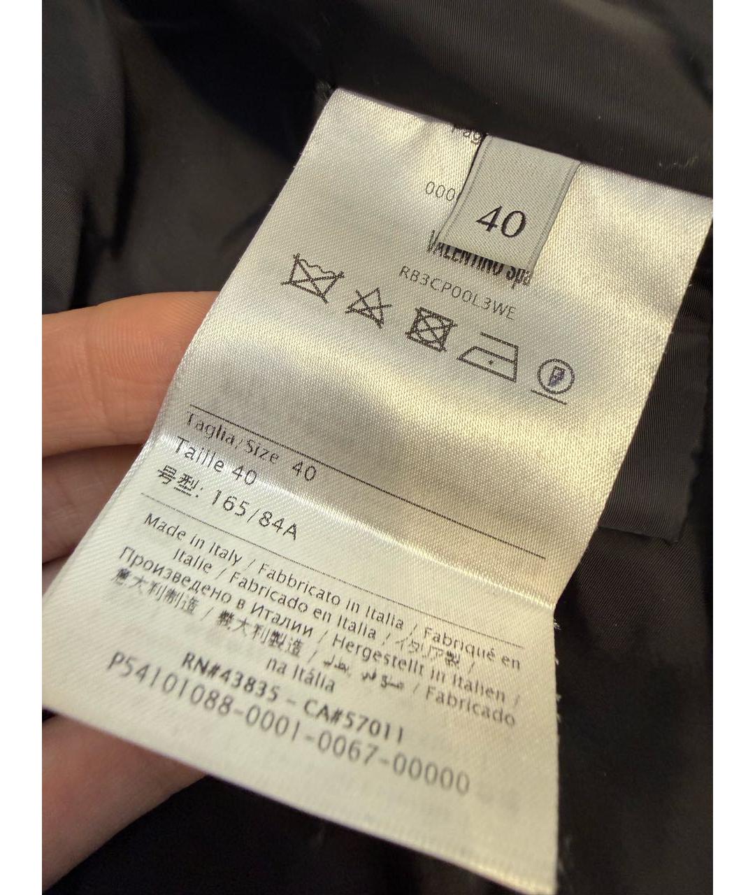 VALENTINO Черный полиэстеровый пуховик, фото 8