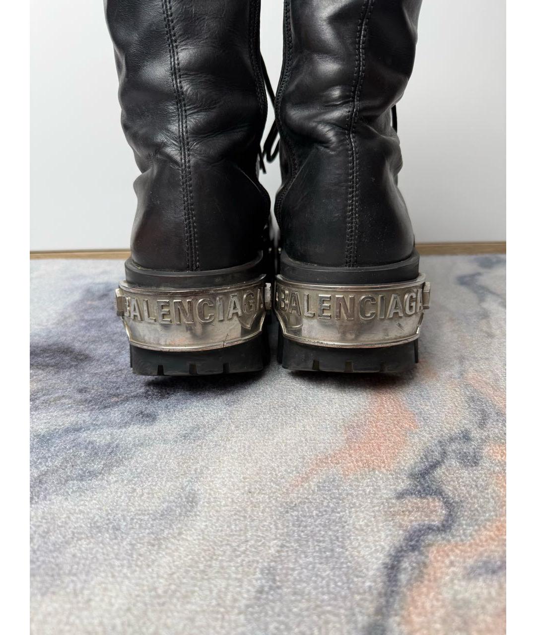 BALENCIAGA Черные кожаные высокие ботинки, фото 5