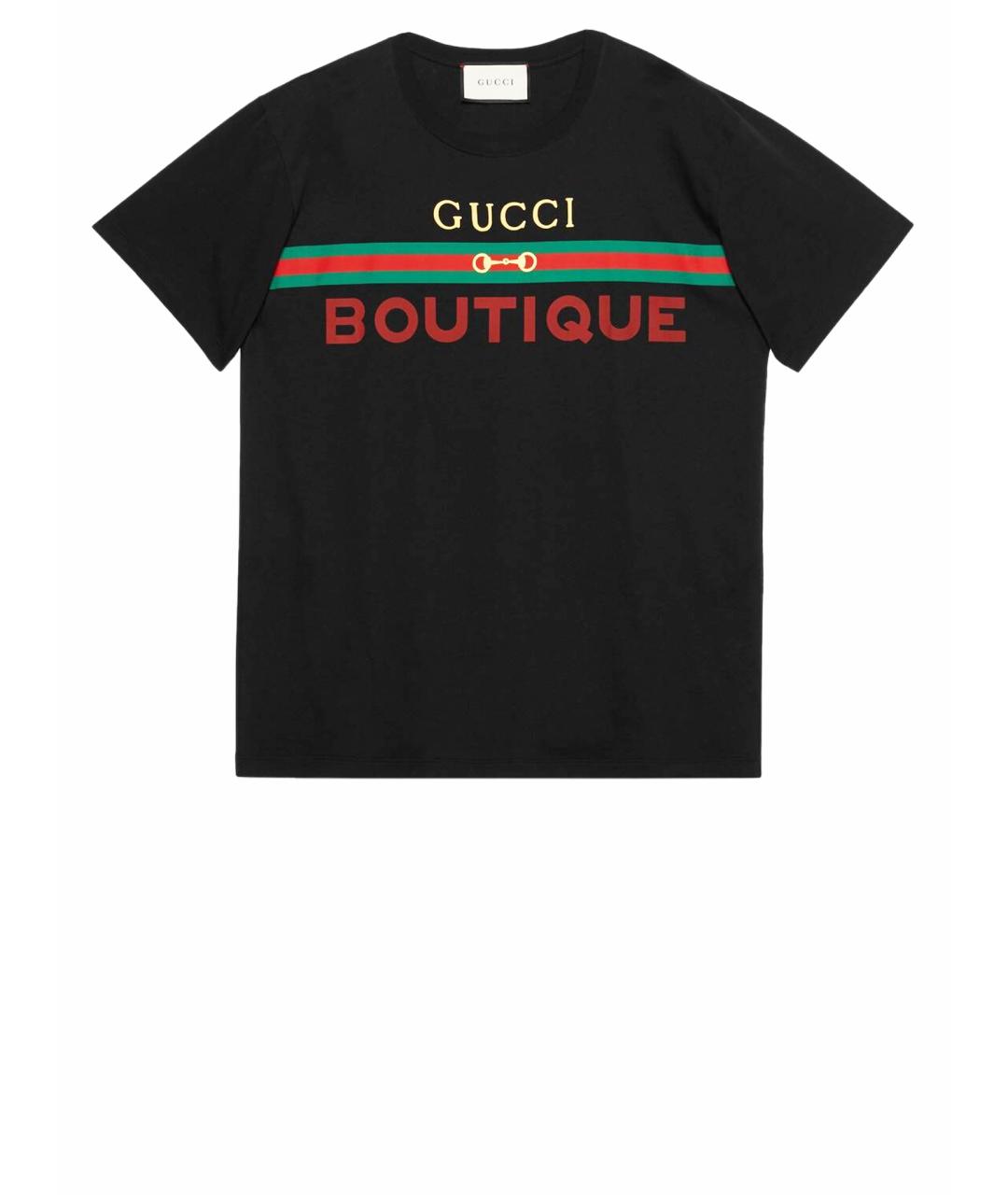 GUCCI Черная хлопковая футболка, фото 1