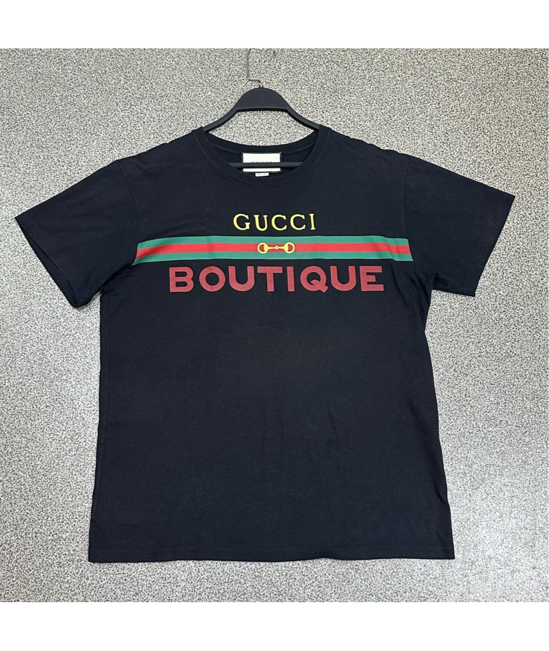 GUCCI Черная хлопковая футболка, фото 5