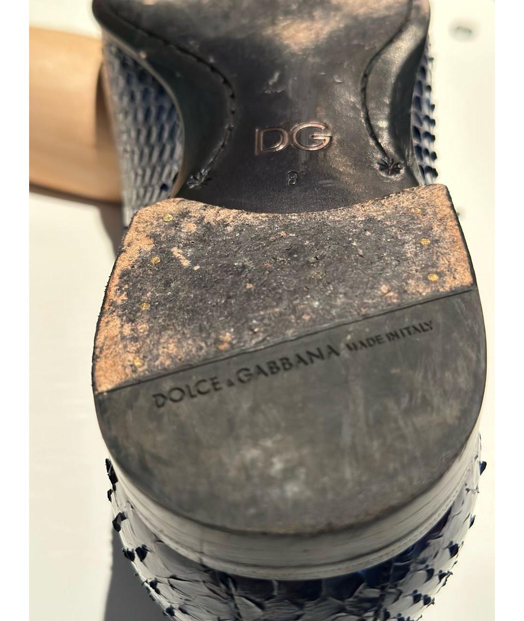 DOLCE&GABBANA Темно-синие туфли из экзотической кожи, фото 4