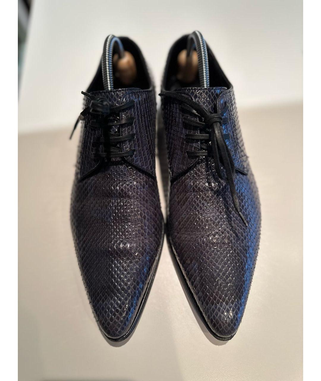 DOLCE&GABBANA Темно-синие туфли из экзотической кожи, фото 2