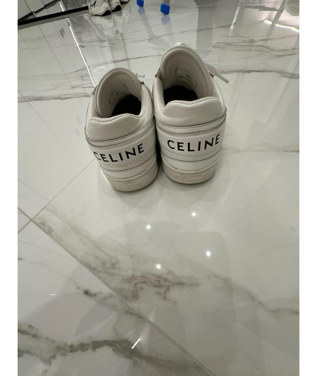 CELINE Белые кожаные кеды, фото 3