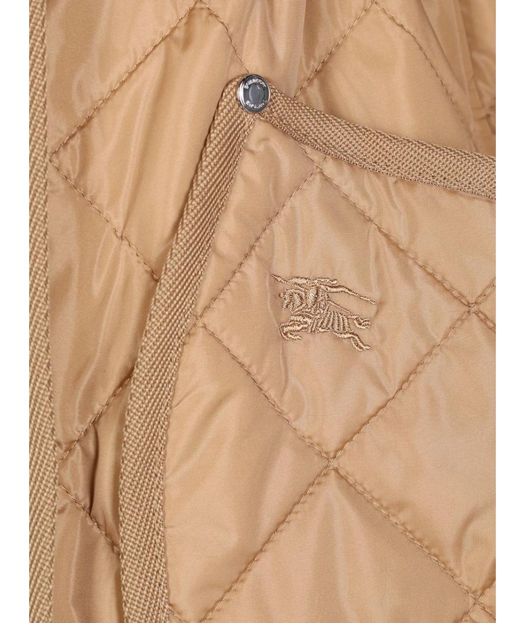 BURBERRY Бежевая полиамидовая куртка, фото 3