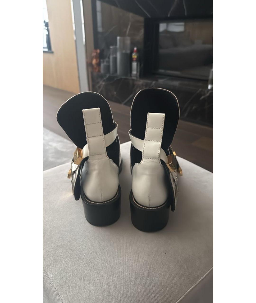 BALENCIAGA Белые кожаные ботинки, фото 4