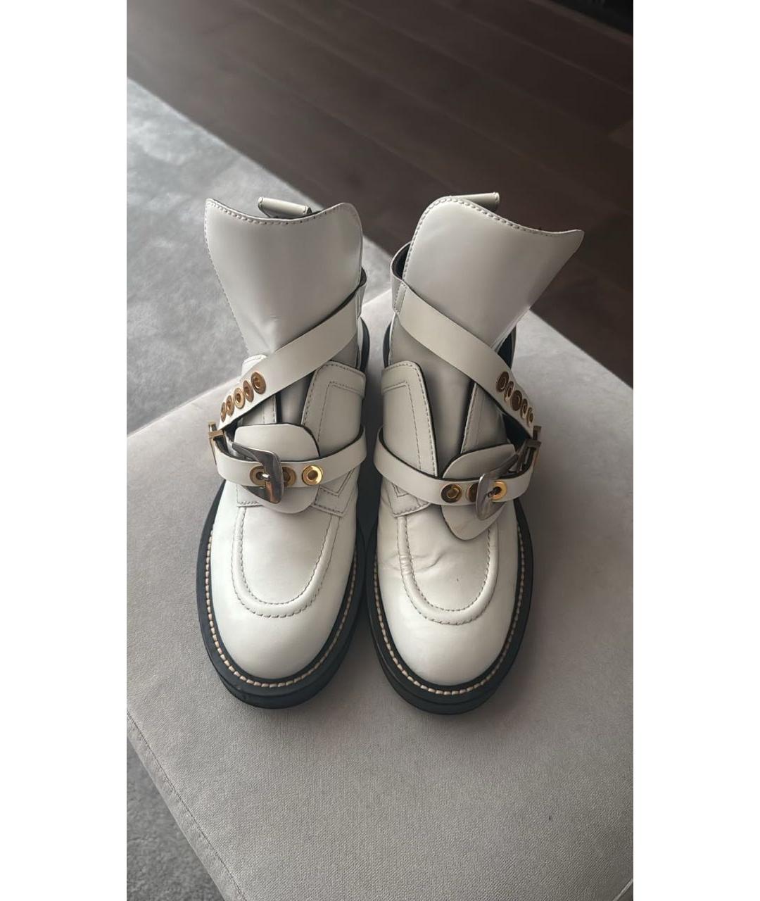 BALENCIAGA Белые кожаные ботинки, фото 2