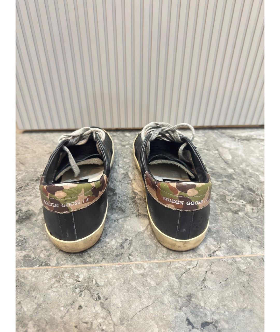 GOLDEN GOOSE DELUXE BRAND Черные кожаные низкие кроссовки / кеды, фото 4