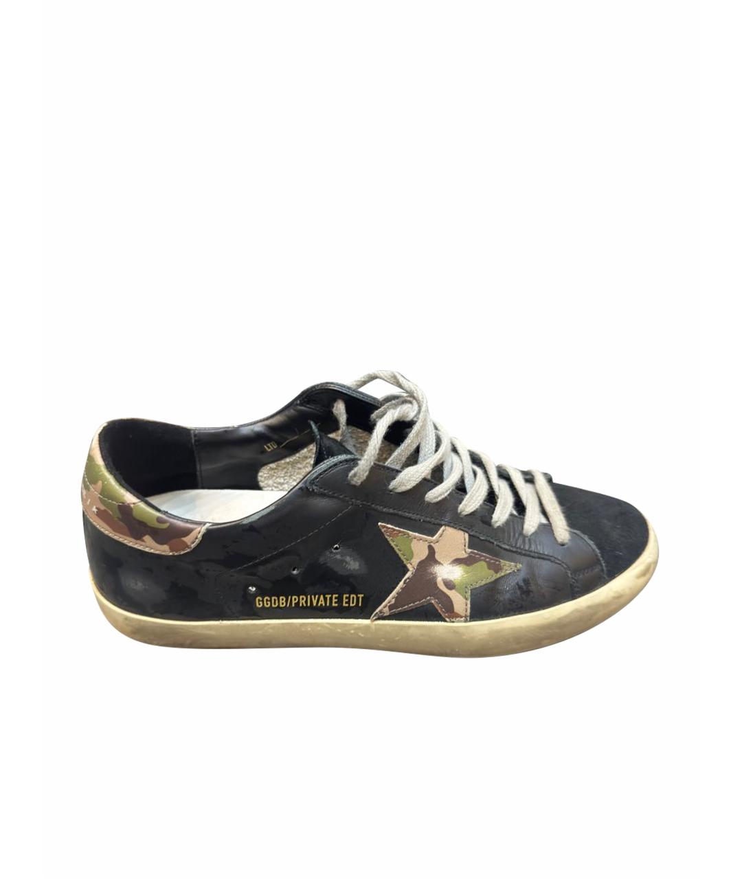 GOLDEN GOOSE DELUXE BRAND Черные кожаные низкие кроссовки / кеды, фото 1