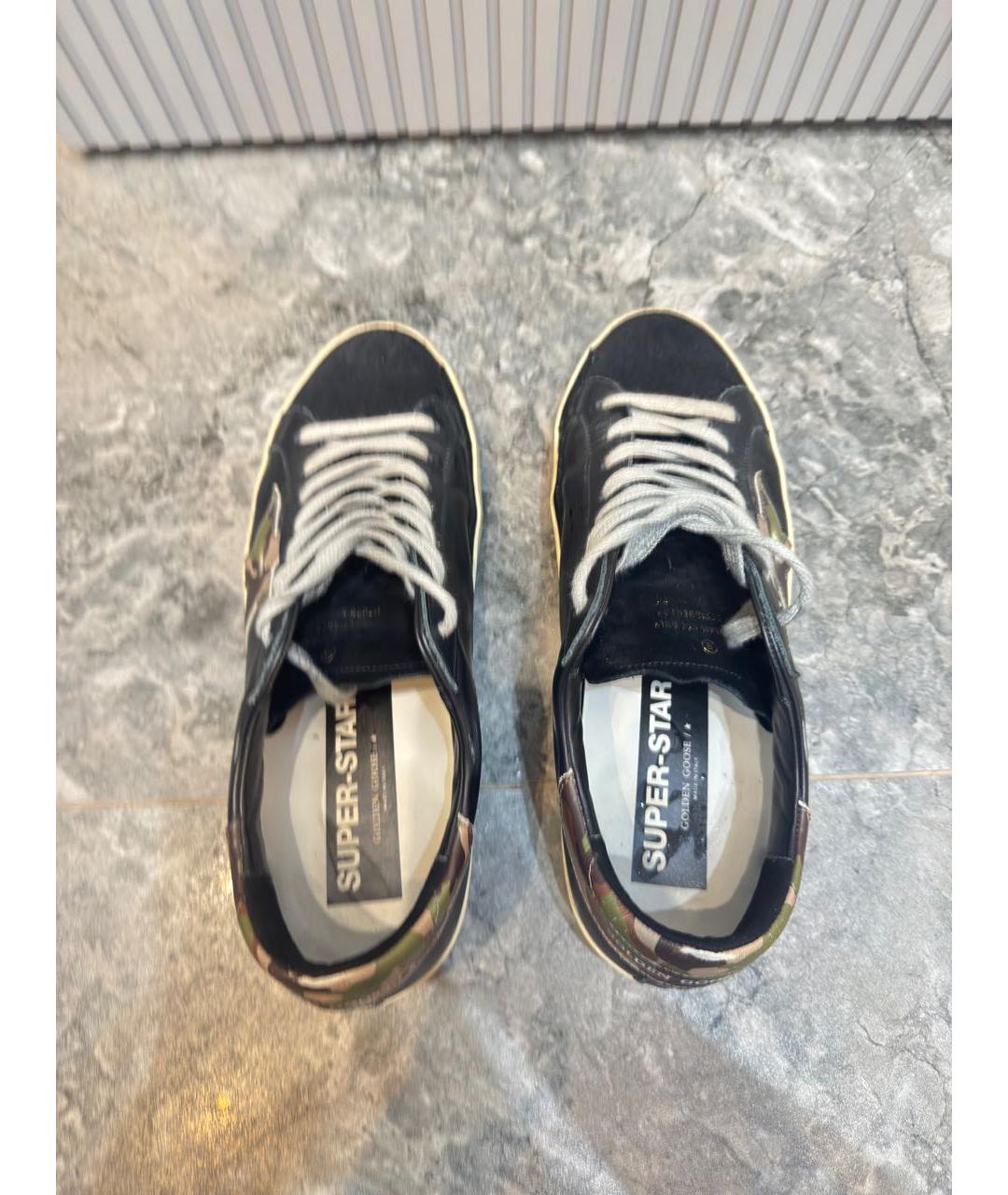 GOLDEN GOOSE DELUXE BRAND Черные кожаные низкие кроссовки / кеды, фото 3