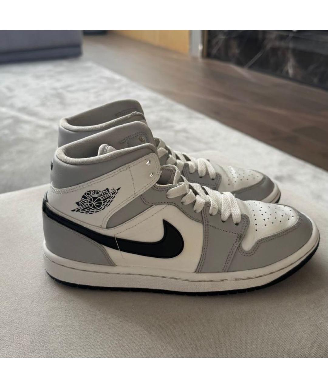 NIKE Серые кожаные кеды, фото 5