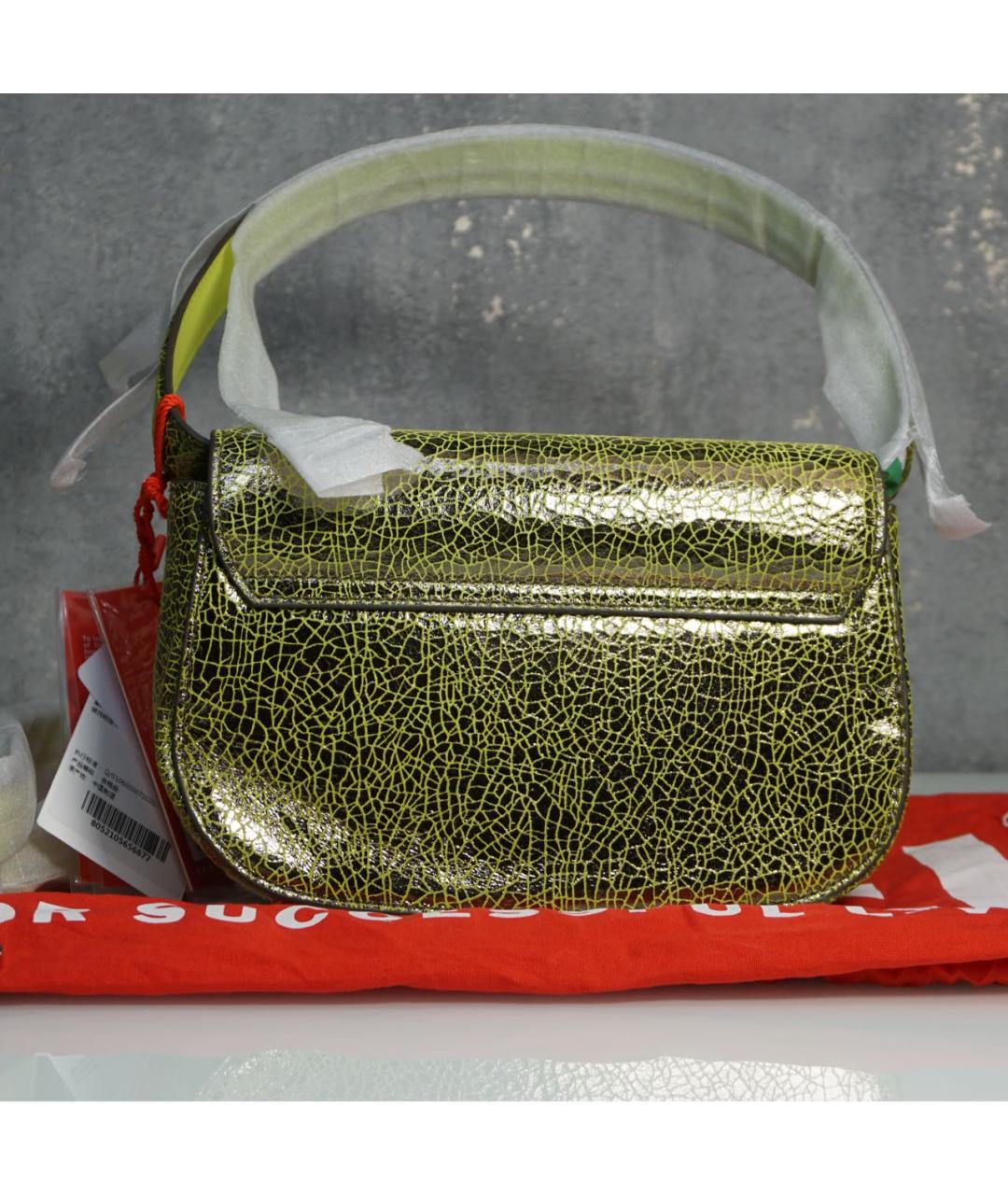 DIESEL Зеленая кожаная сумка через плечо, фото 3