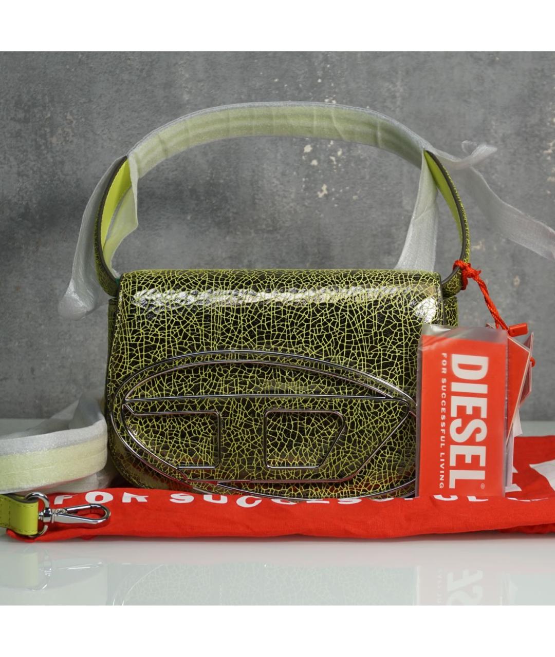 DIESEL Зеленая кожаная сумка через плечо, фото 2
