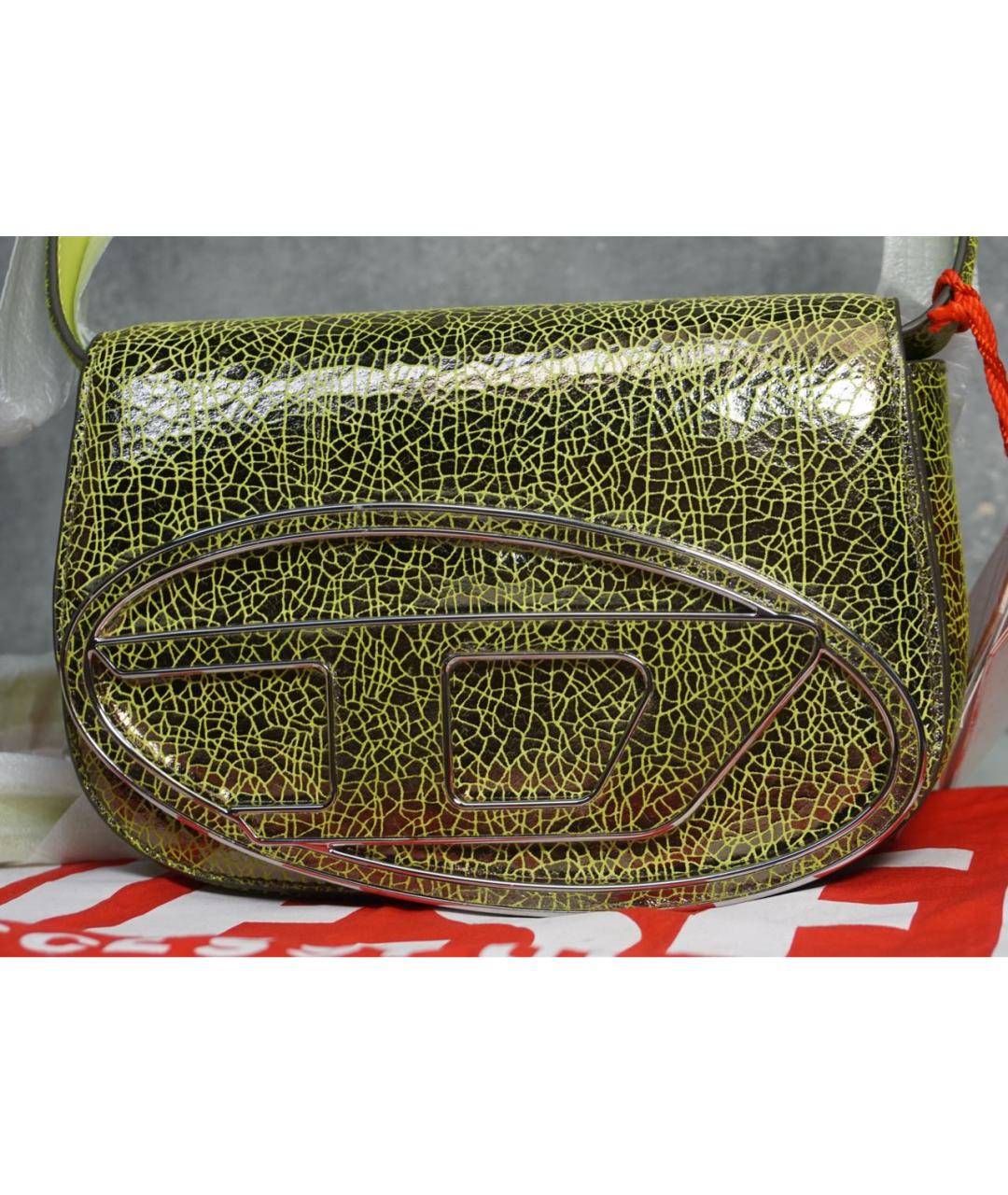 DIESEL Зеленая кожаная сумка через плечо, фото 4