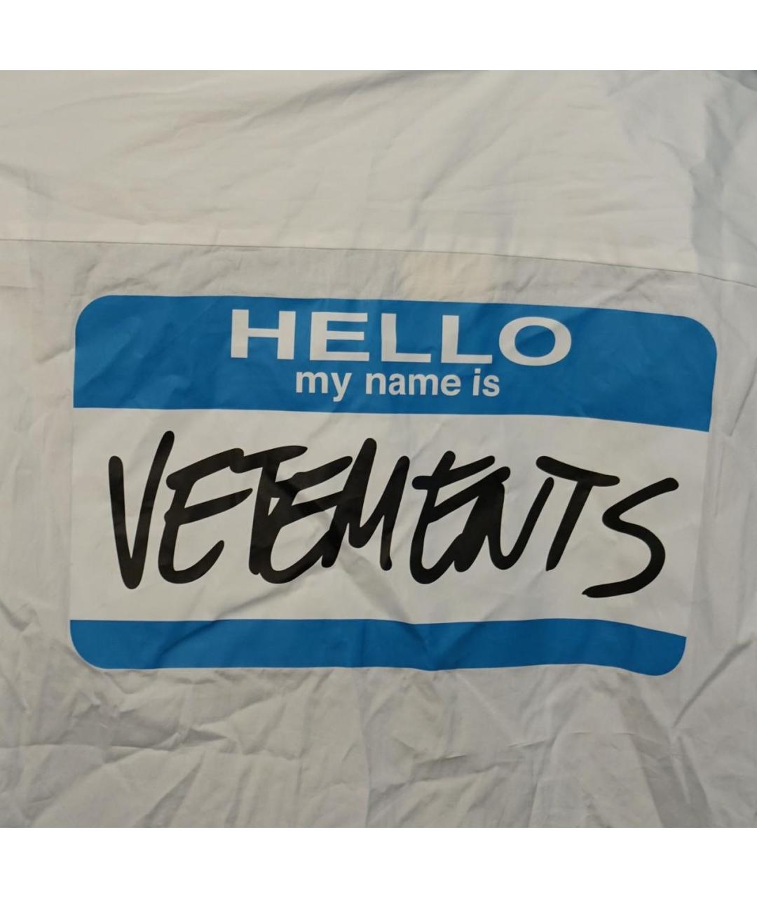 VETEMENTS Белая хлопковая кэжуал рубашка, фото 3