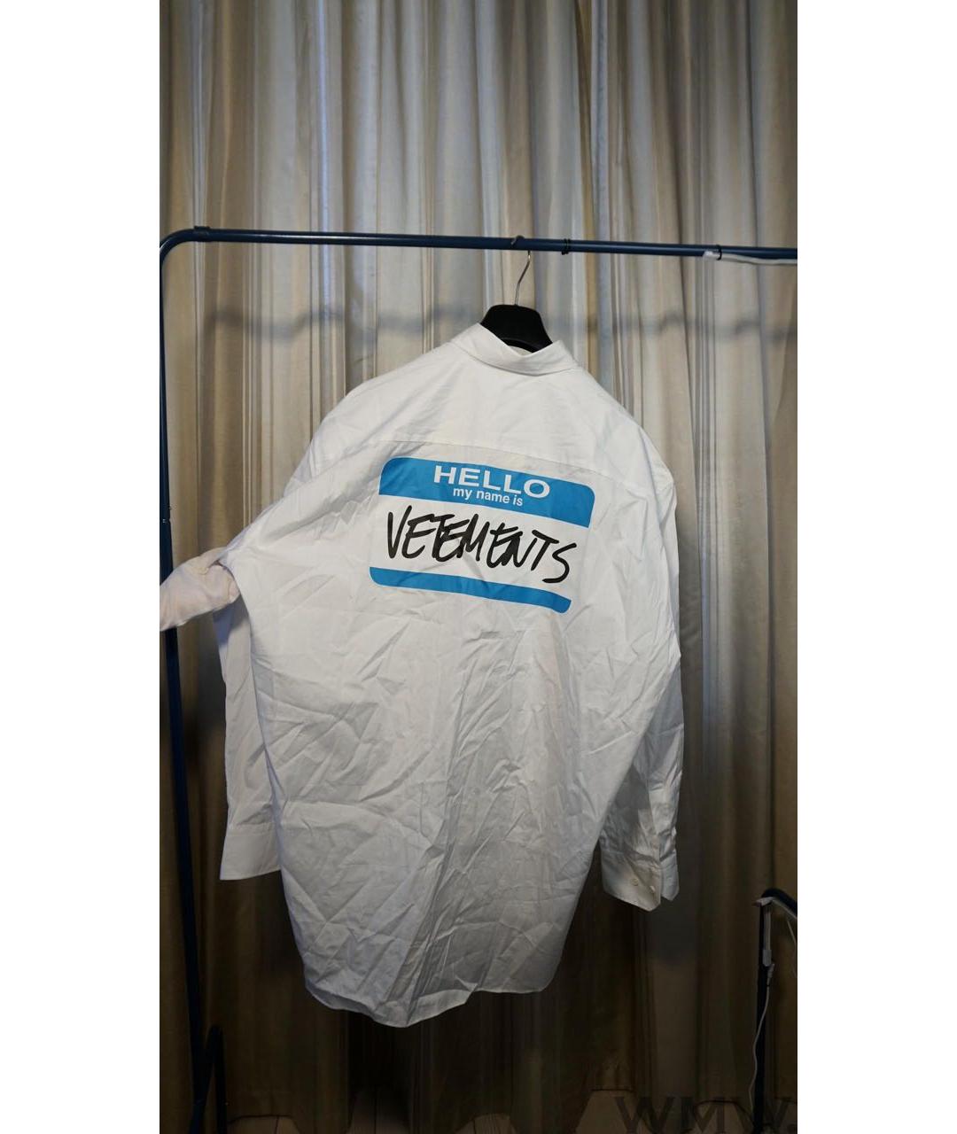 VETEMENTS Белая хлопковая кэжуал рубашка, фото 2
