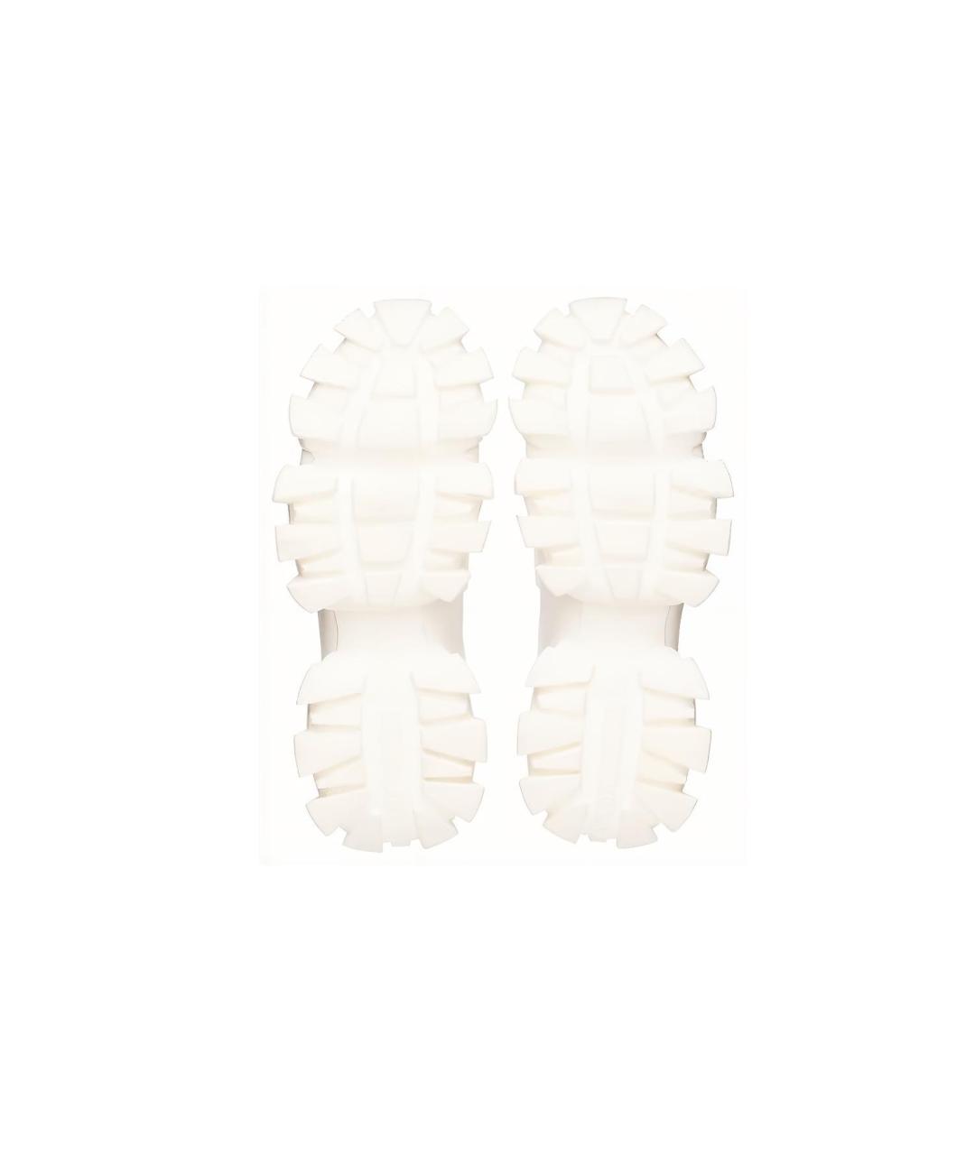 PRADA Белые кожаные низкие кроссовки / кеды, фото 5