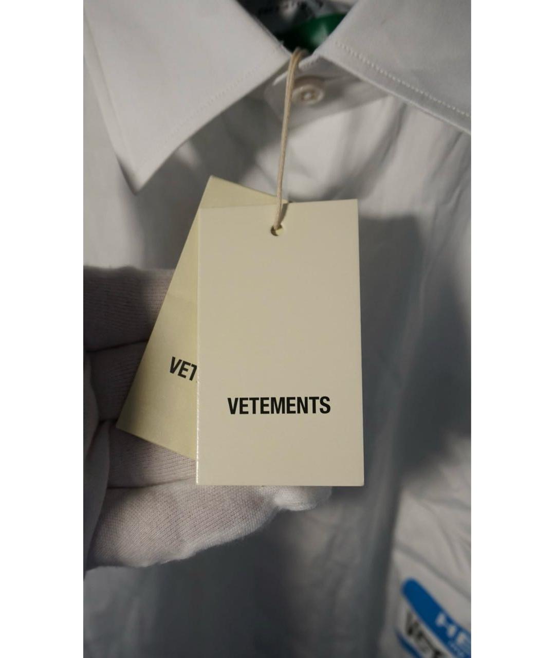 VETEMENTS Белая хлопковая кэжуал рубашка, фото 4