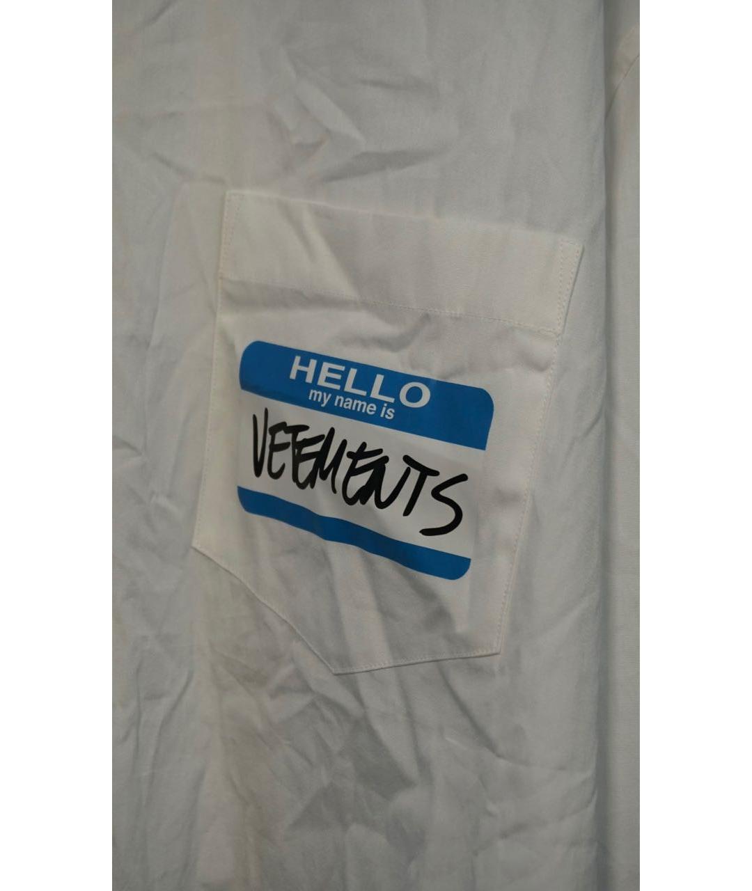 VETEMENTS Белая хлопковая кэжуал рубашка, фото 3