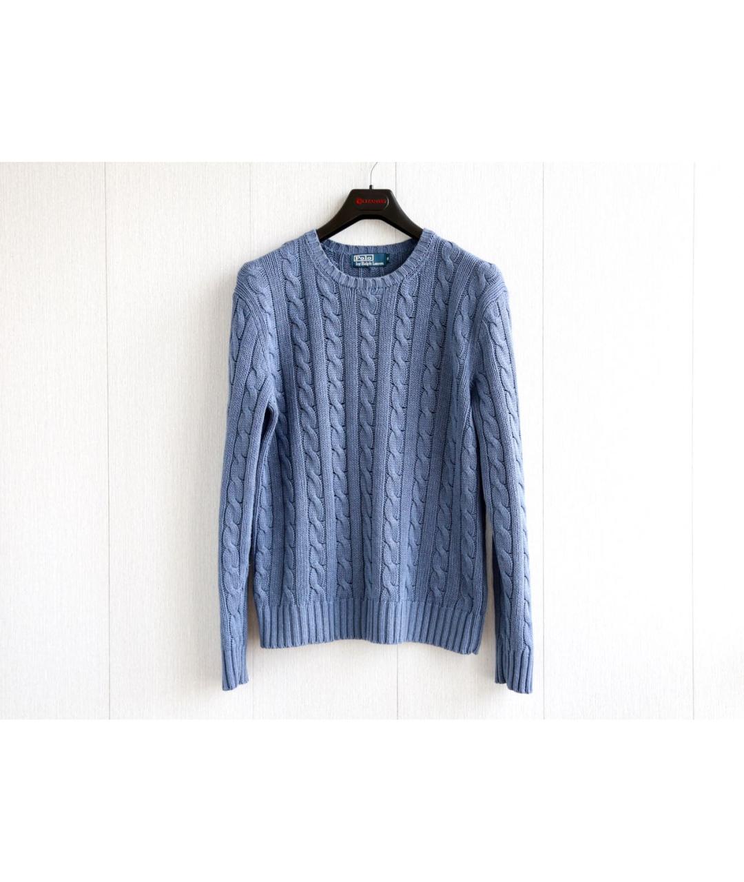 POLO RALPH LAUREN Голубой шелковый джемпер / свитер, фото 9