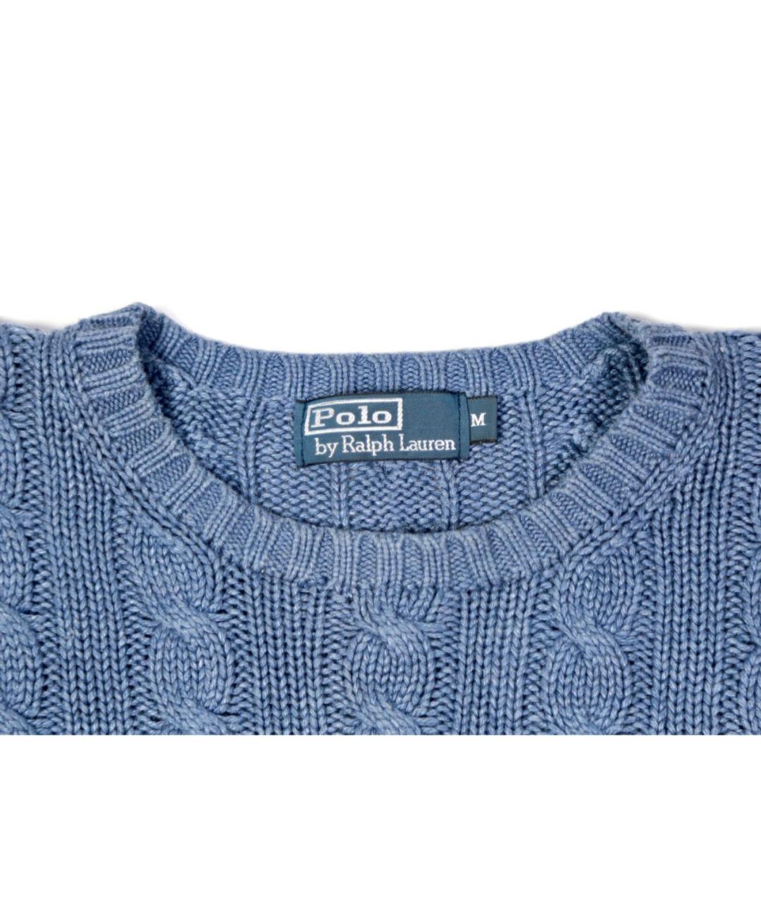 POLO RALPH LAUREN Голубой шелковый джемпер / свитер, фото 3