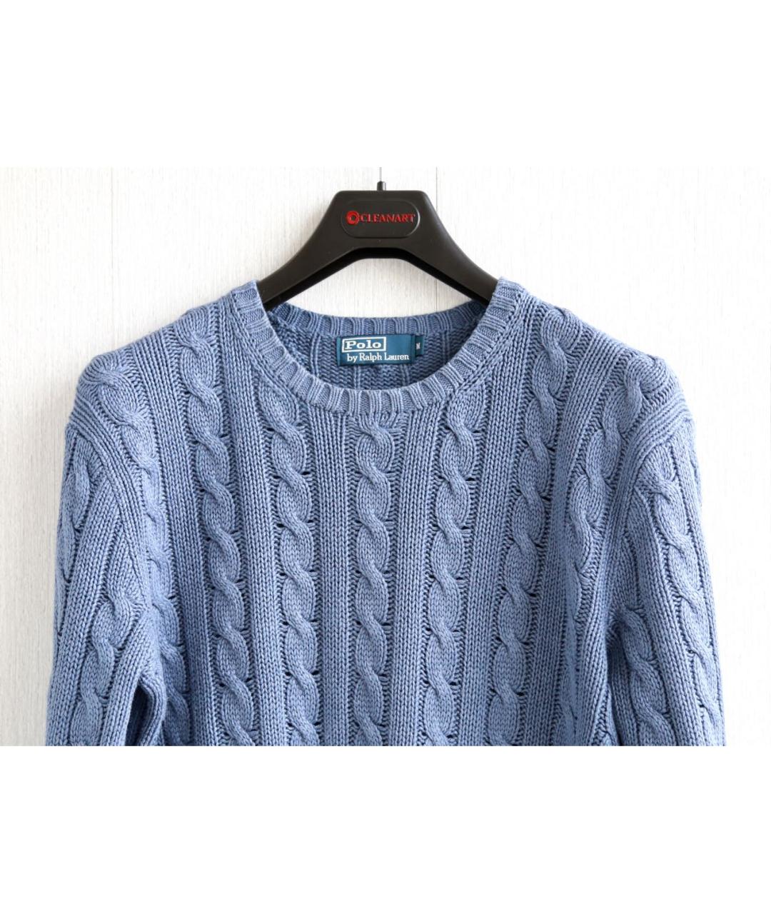 POLO RALPH LAUREN Голубой шелковый джемпер / свитер, фото 5