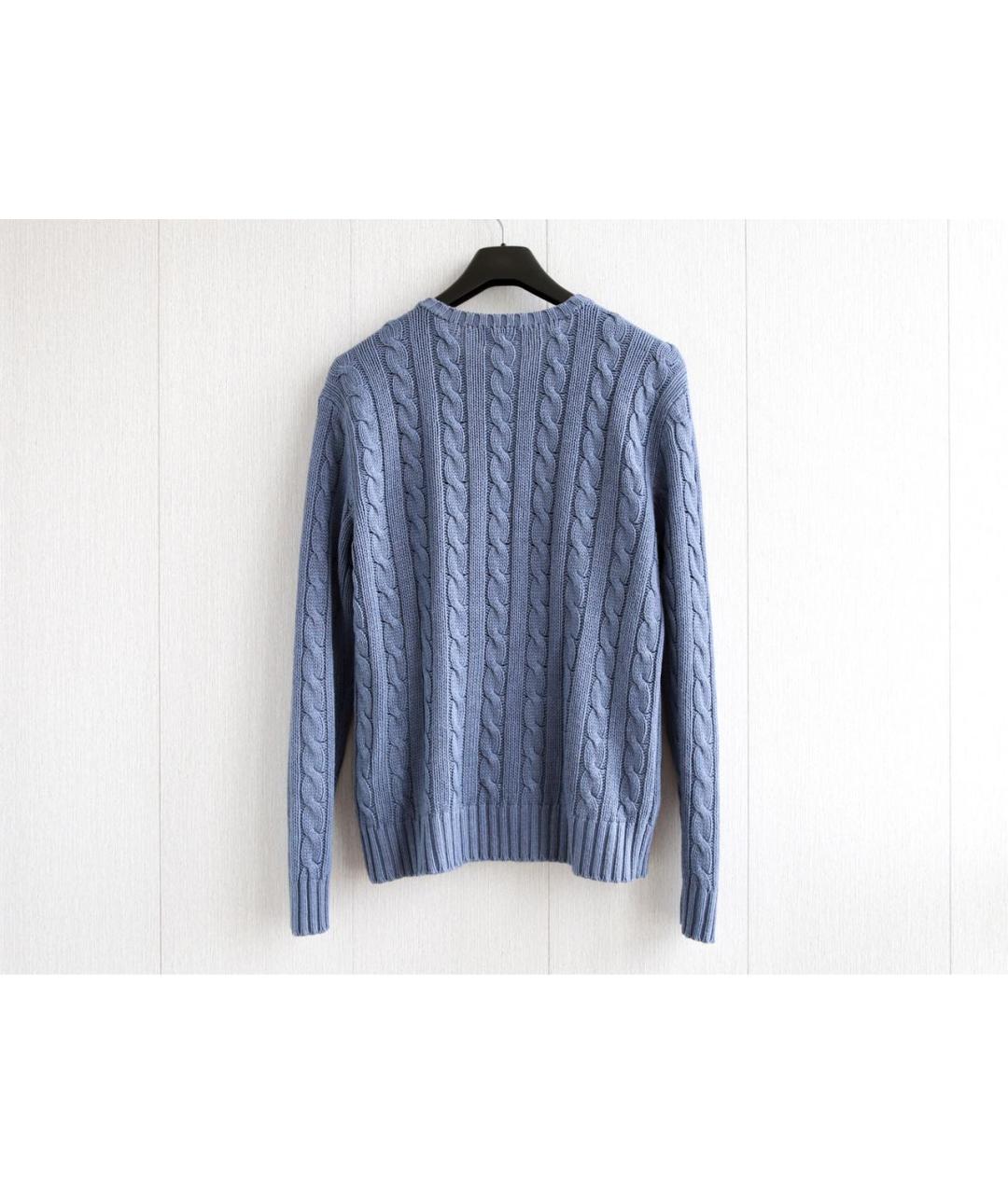 POLO RALPH LAUREN Голубой шелковый джемпер / свитер, фото 2