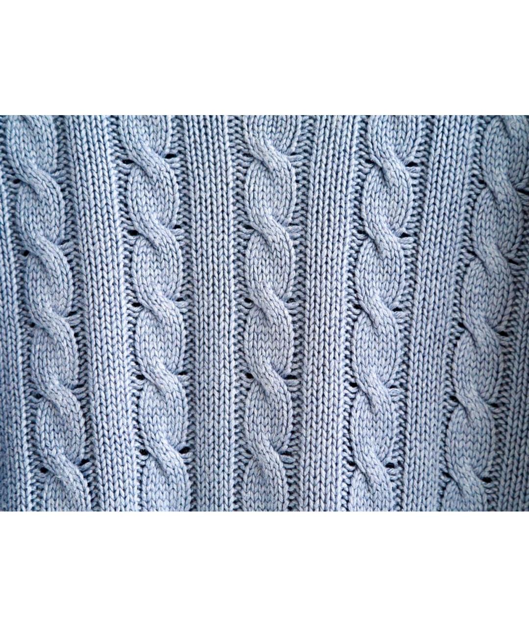 POLO RALPH LAUREN Голубой шелковый джемпер / свитер, фото 4