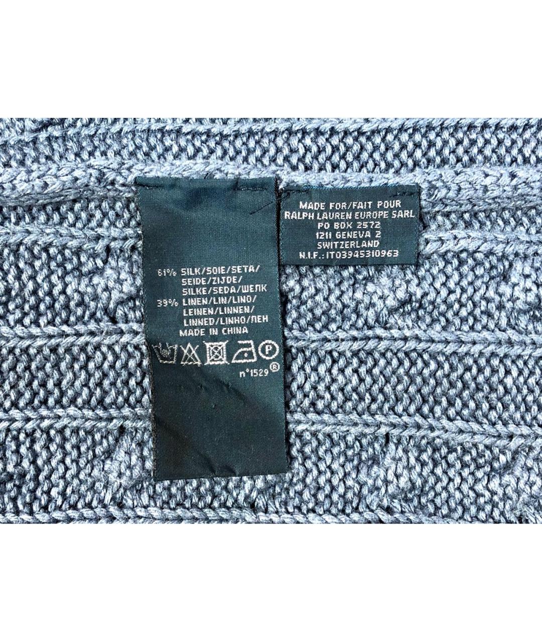 POLO RALPH LAUREN Голубой шелковый джемпер / свитер, фото 8