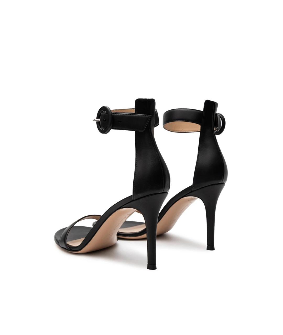 GIANVITO ROSSI Черные кожаные босоножки, фото 3