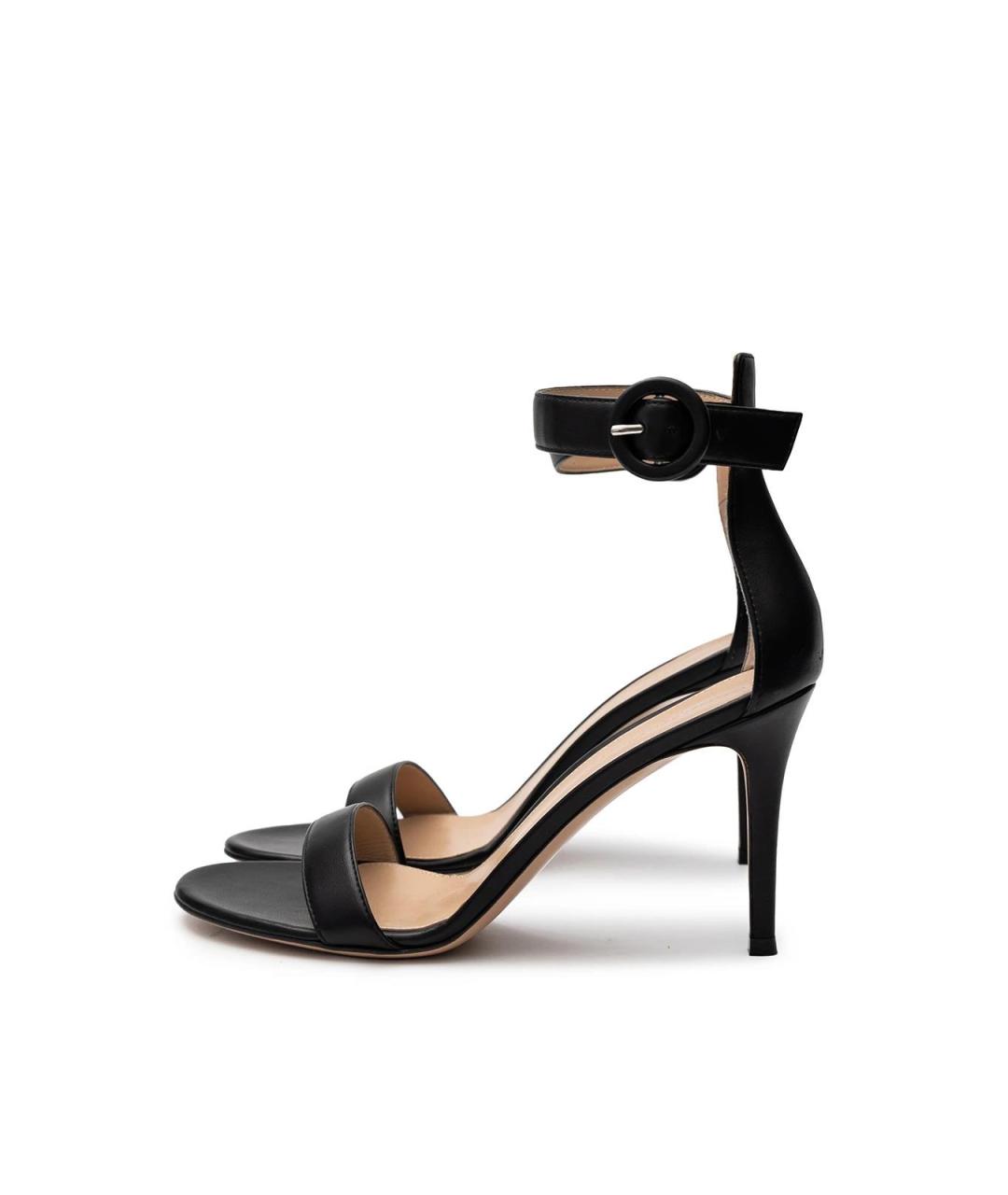GIANVITO ROSSI Черные кожаные босоножки, фото 4