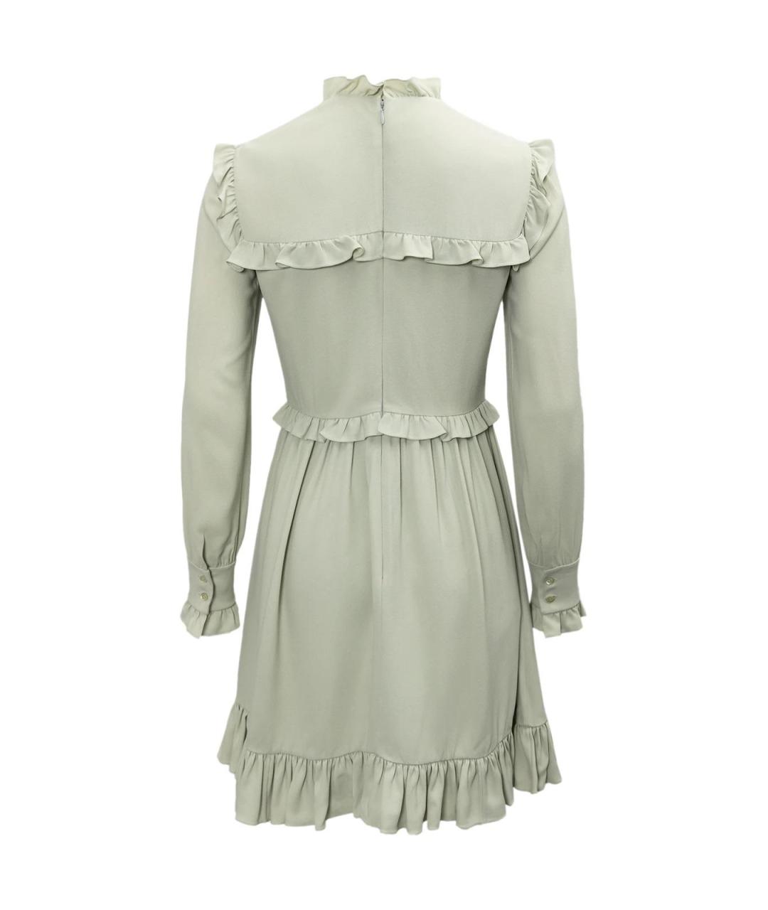 CHRISTIAN DIOR Зеленые хлопковое повседневное платье, фото 2