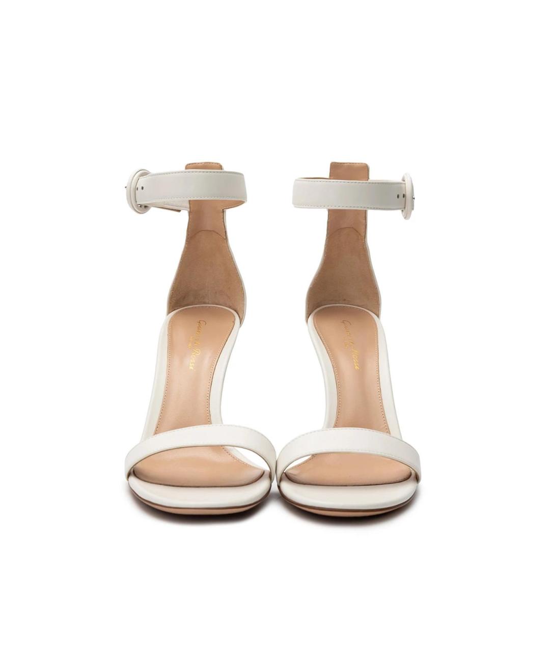 GIANVITO ROSSI Белые кожаные босоножки, фото 5