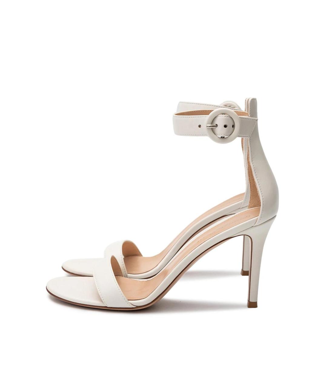 GIANVITO ROSSI Белые кожаные босоножки, фото 6
