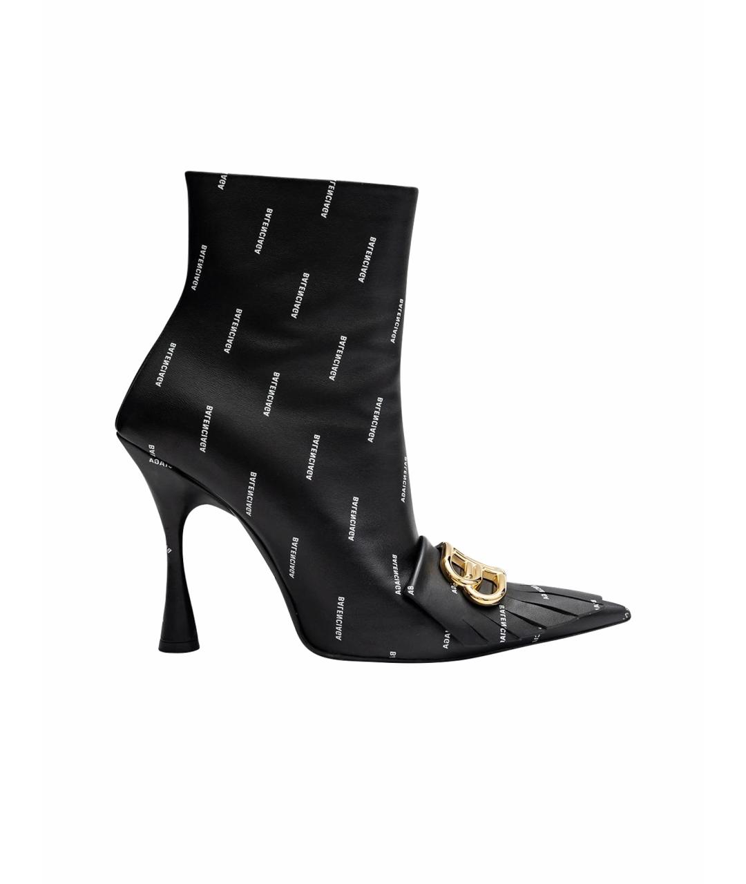 BALENCIAGA Черные кожаные ботильоны, фото 1