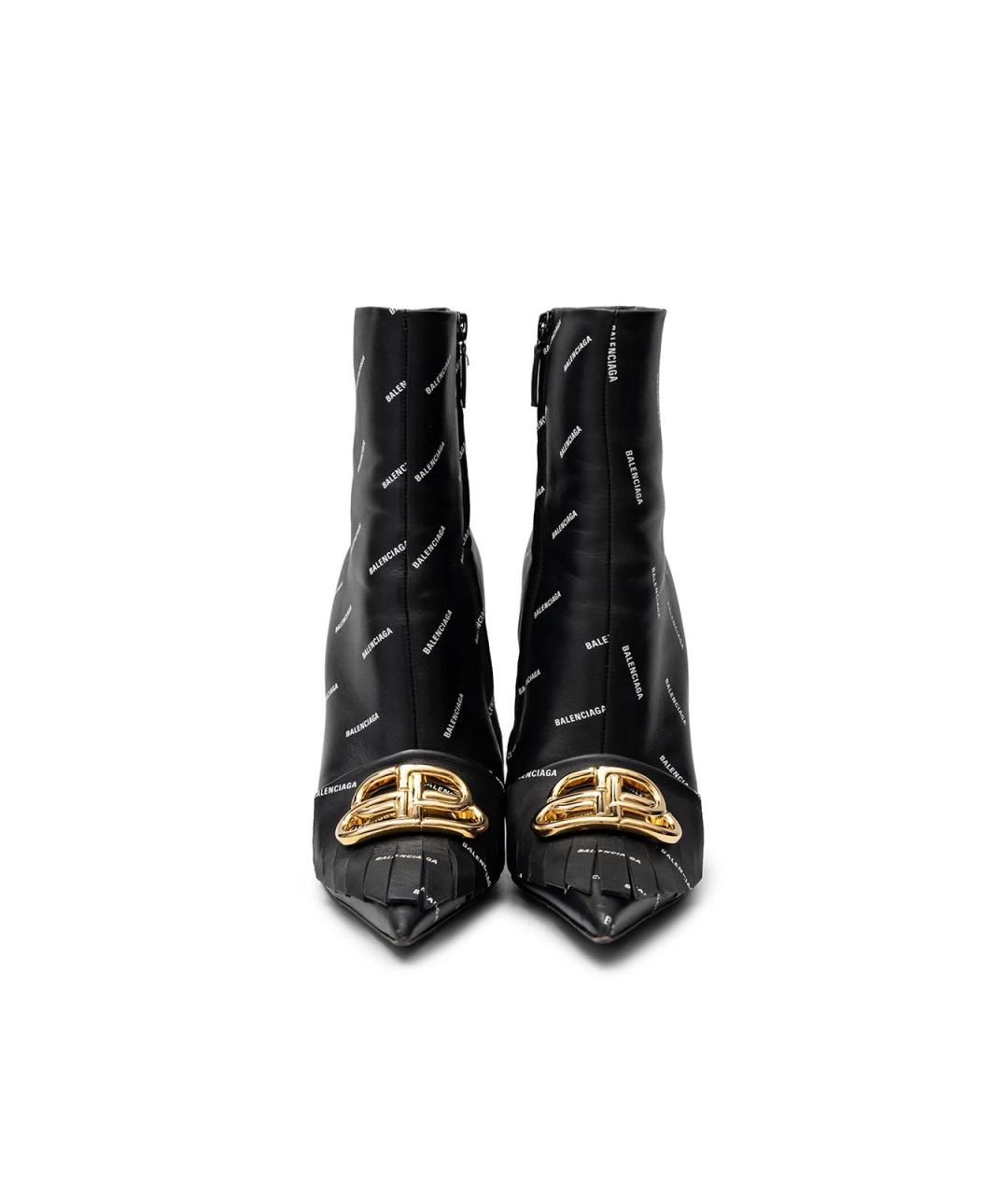 BALENCIAGA Черные кожаные ботильоны, фото 4