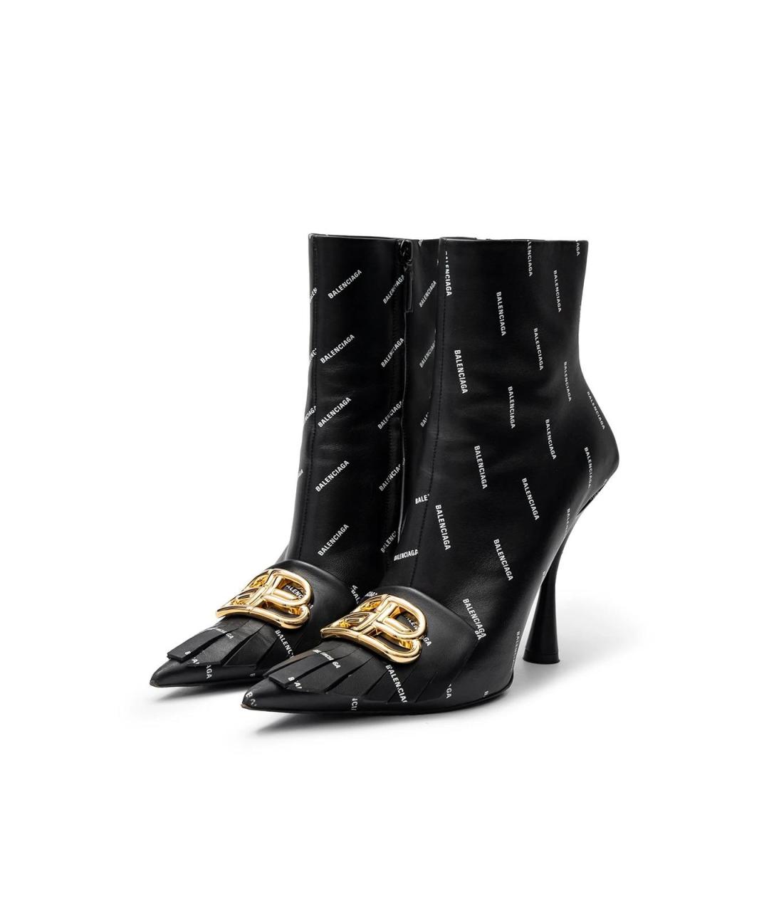 BALENCIAGA Черные кожаные ботильоны, фото 2