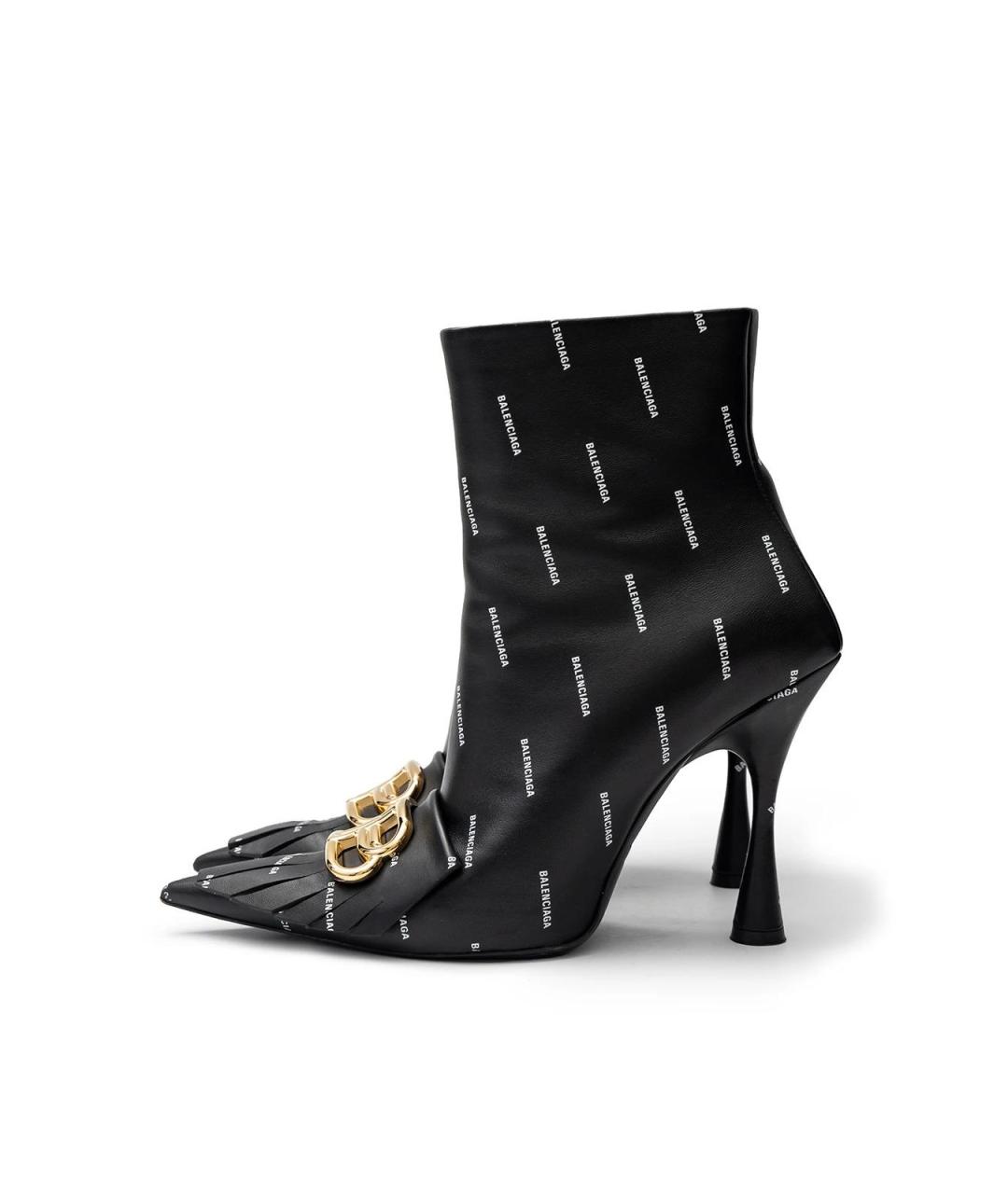 BALENCIAGA Черные кожаные ботильоны, фото 5