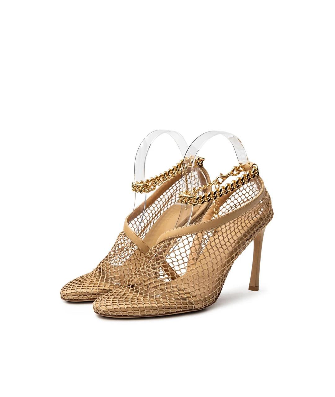BOTTEGA VENETA Бежевые кожаные туфли, фото 2