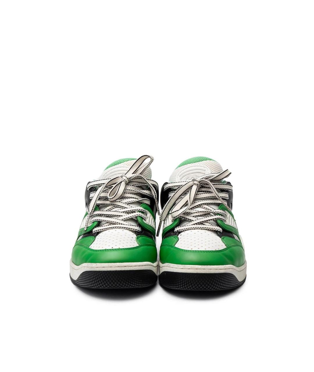 GUCCI Зеленые кожаные кеды, фото 5
