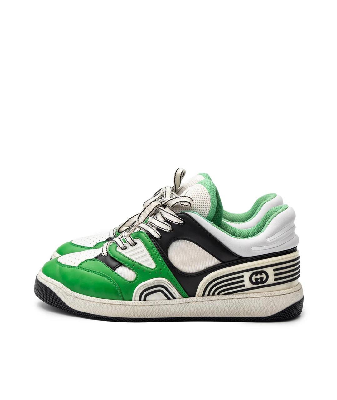 GUCCI Зеленые кожаные кеды, фото 6