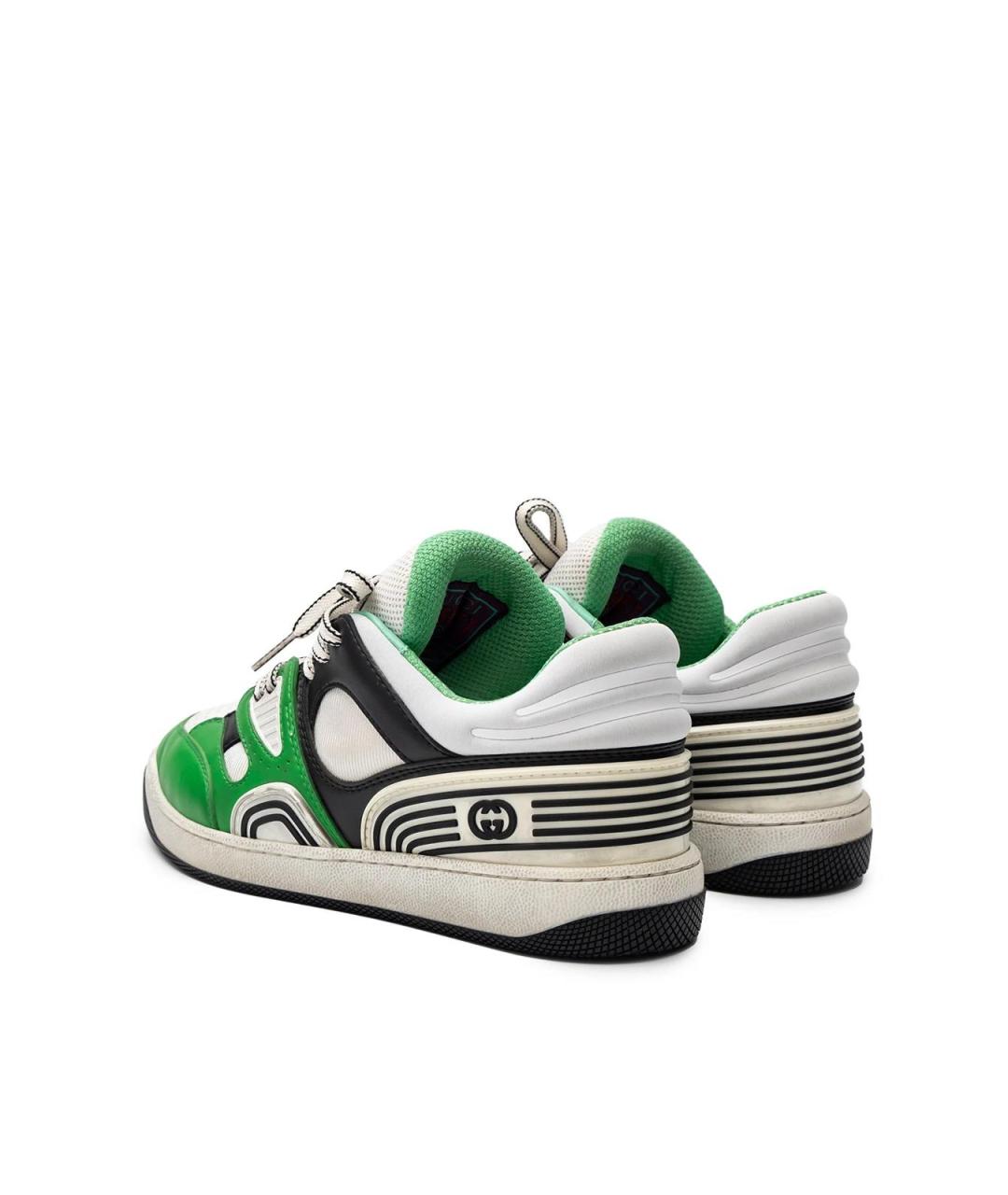GUCCI Зеленые кожаные кеды, фото 4