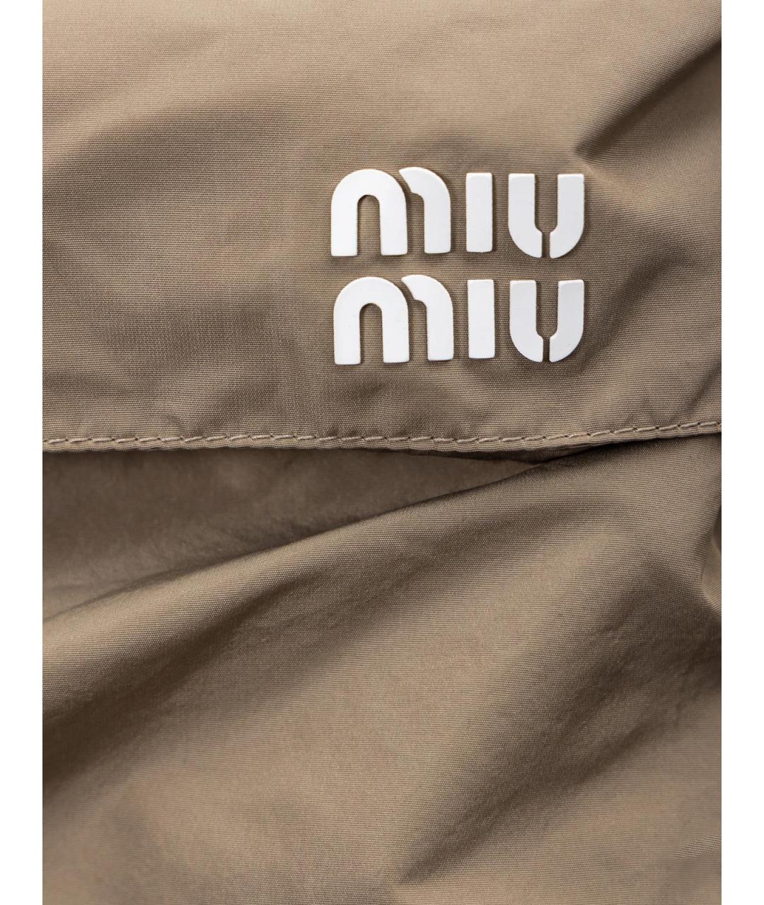 MIU MIU Бежевая полиэстеровая куртка, фото 3