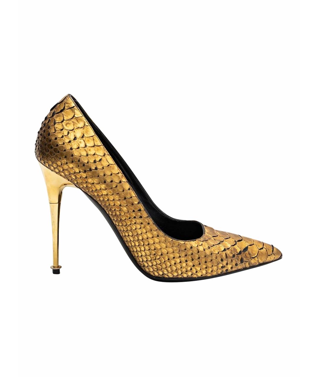 TOM FORD Золотые туфли из экзотической кожи, фото 1