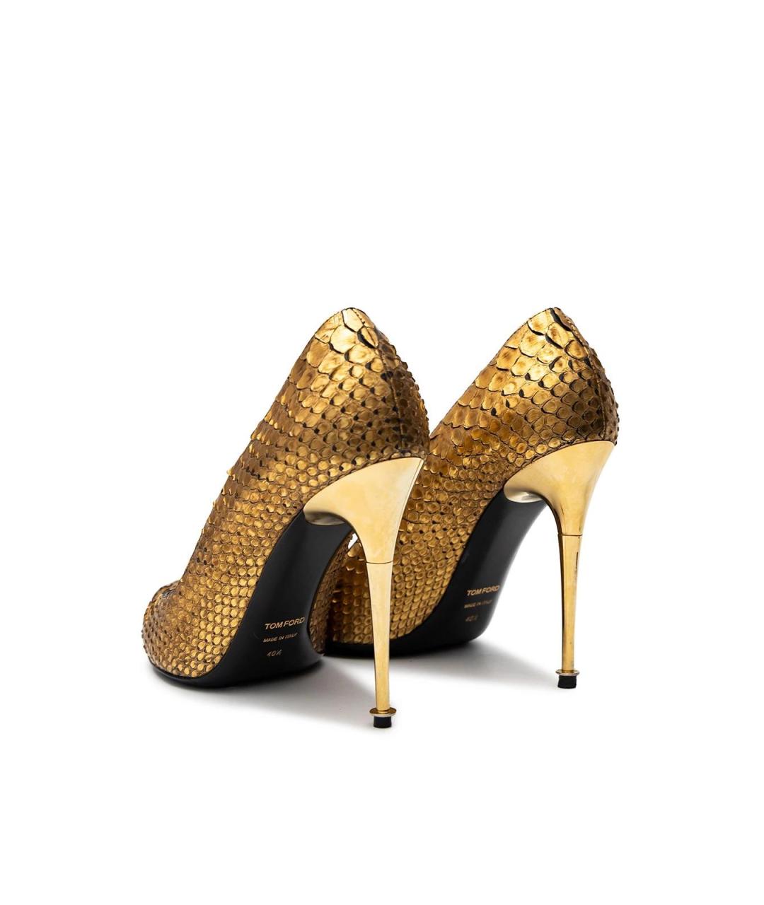 TOM FORD Золотые туфли из экзотической кожи, фото 3