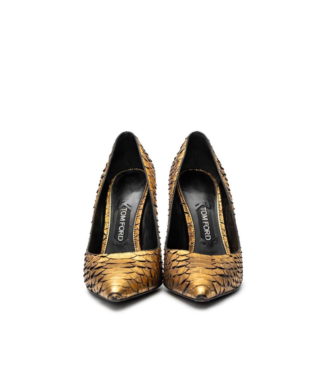 TOM FORD Золотые туфли из экзотической кожи, фото 4