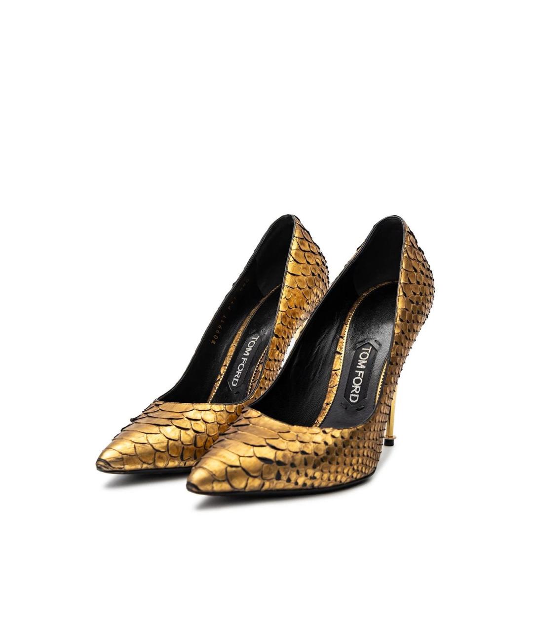TOM FORD Золотые туфли из экзотической кожи, фото 2