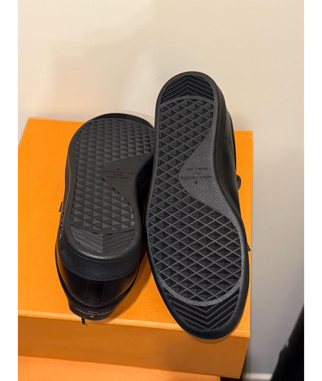 LOUIS VUITTON Черные кожаные низкие кроссовки / кеды, фото 6