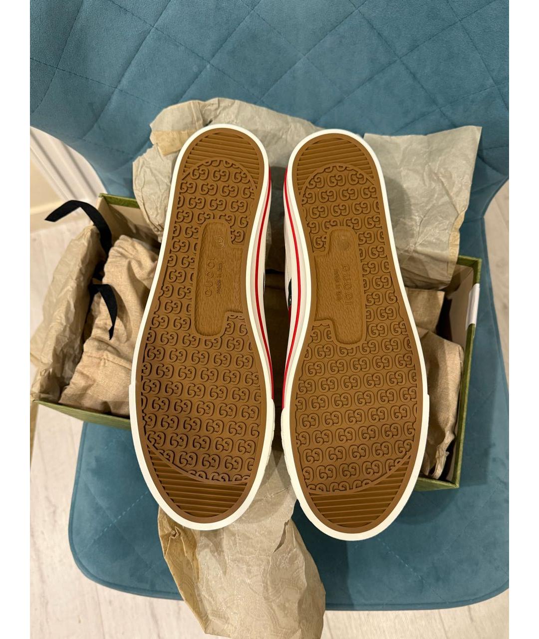 GUCCI Белые низкие кроссовки / кеды, фото 3