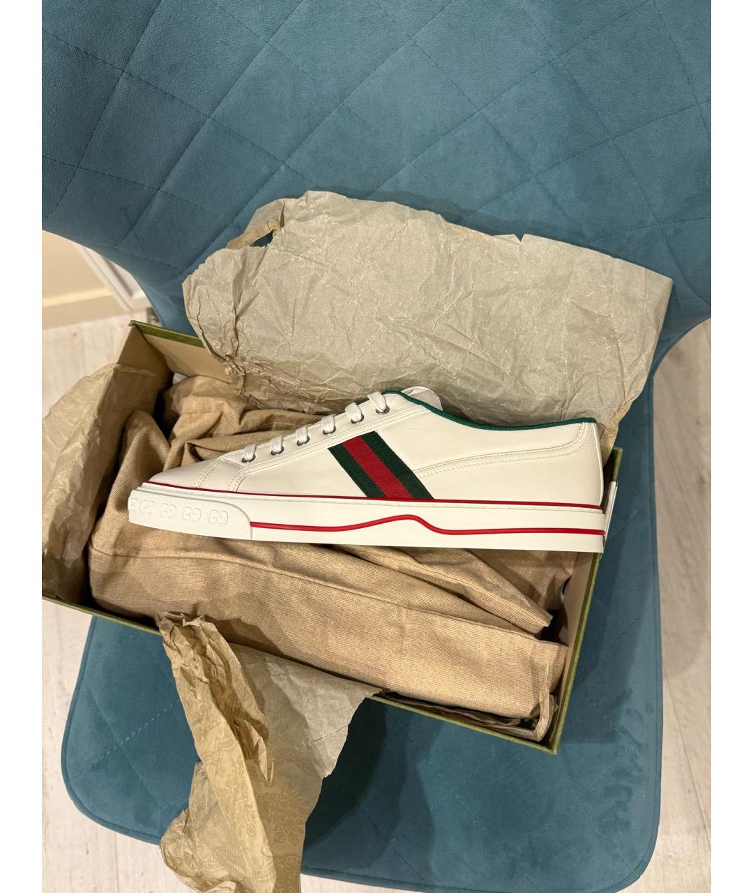 GUCCI Белые низкие кроссовки / кеды, фото 6