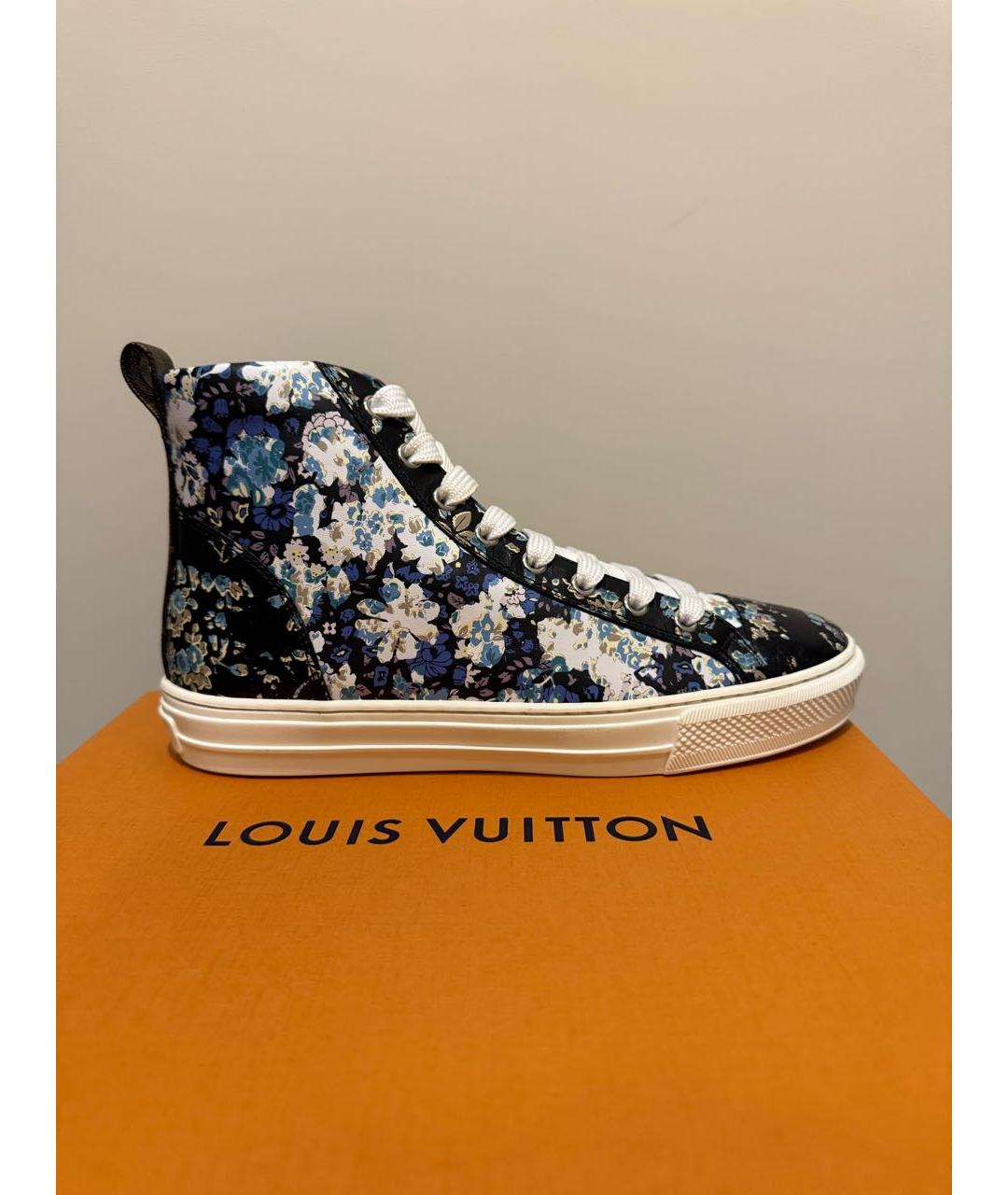 LOUIS VUITTON Темно-синие кожаные кеды, фото 6